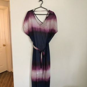 Maxi dress, ombré with mauve lining dress